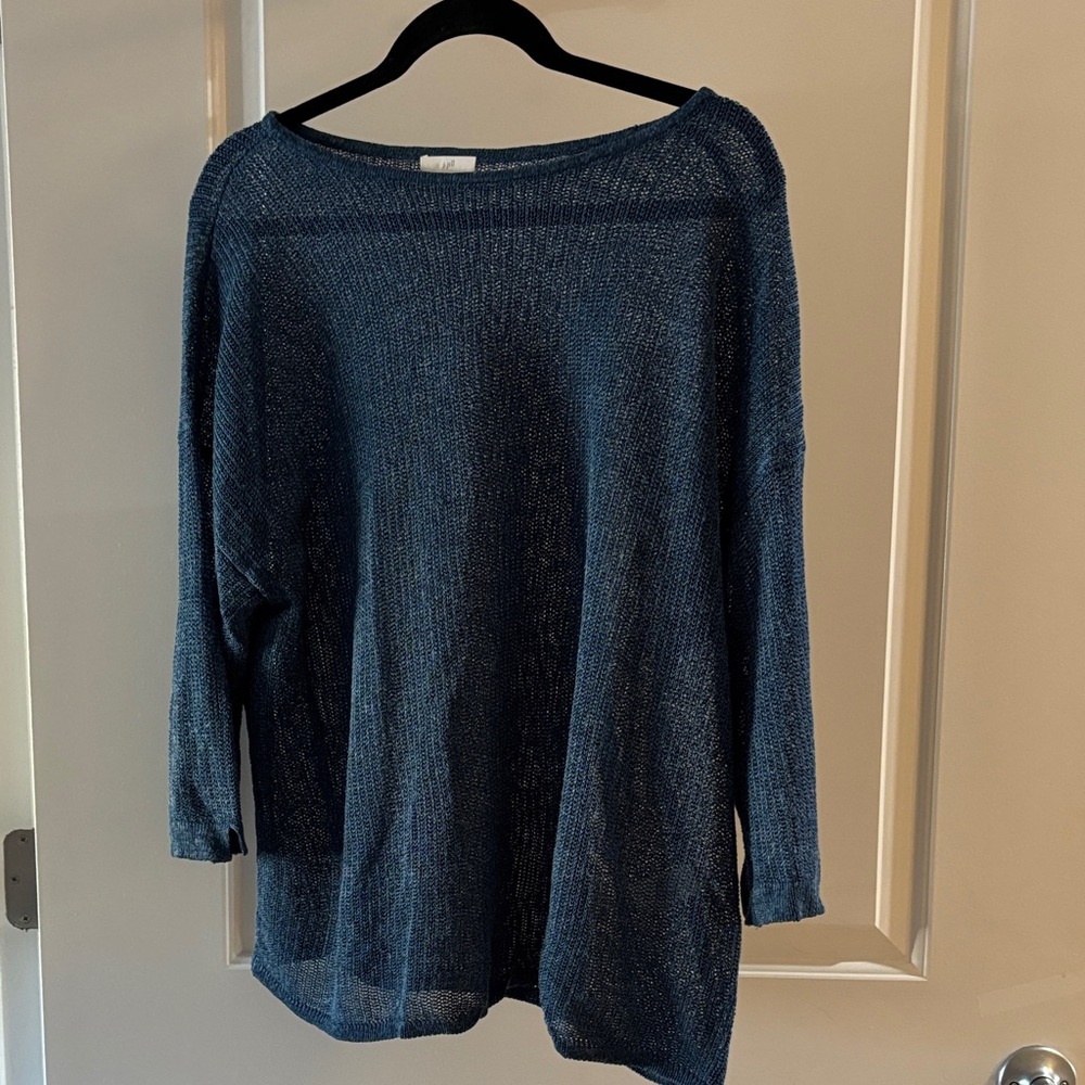 J. Jill Navy Blue Crew Neck Sweater